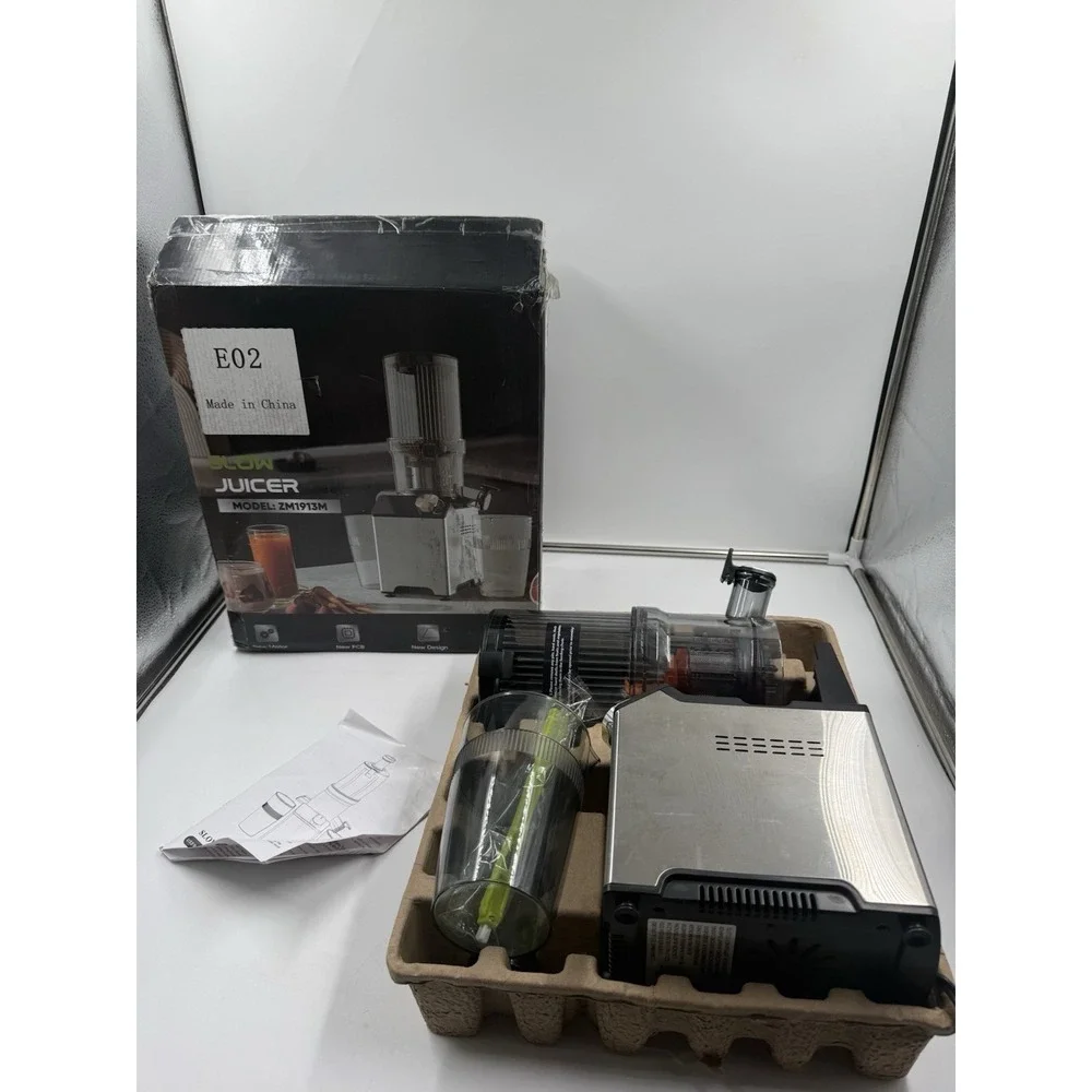 Cold Press Juicer, Wide Feed Chute Juicer Machines, Stainless Steel Slow Mast...